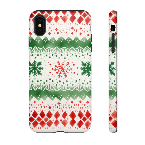 Watercolor Christmas Knitting - Impact Resistant Phone Case iPhone XS MAX Matte